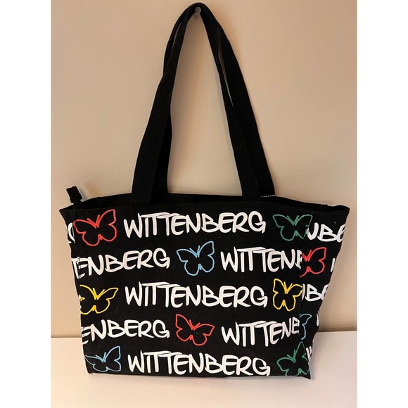 Ruth Robin Wittenberg Black Tote Butterflies 14"‎ Wide x 11" Long - Picture 2 of 7
